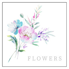 Obraz na płótnie Canvas Elegant watercolor flower illustration