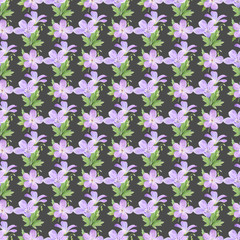 Seamless pattern of watercolor geranium flowers. Perfect for web design, cosmetics design, package, textile, wedding invitation, logo