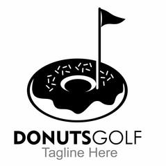 donuts golf logo design concept isolated on white background