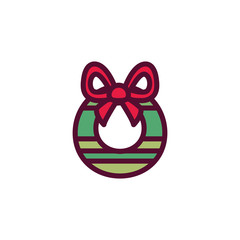 Merry christmas crown with bowtie vector design