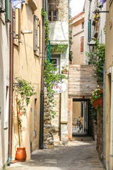 Fototapeta na wymiar Grado, Italy. Beautiful streets of Grado in sunny day.
