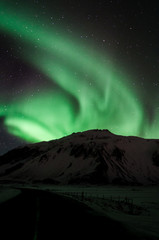 Beautiful aurora borealis northern lights show