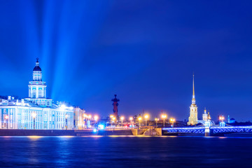 night view on in St. Petersburg, Russia