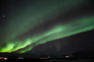 Beautiful aurora borealis northern lights show