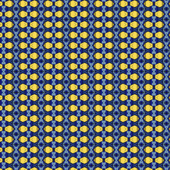 Blue yellow mosaic tiles