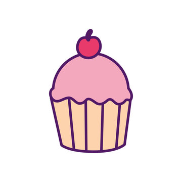 Cupcake design, Muffin dessert sweet bakery sugar pastry and food theme Vector illustration