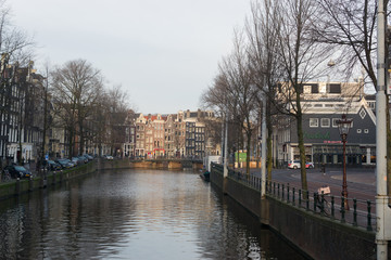 Fototapeta premium AMSTERDAM, NETHERLANDS city landscape, historical buildings