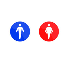 WC symbols, toilet sign, icon set - public places vector icon - flat design for apps and web sites