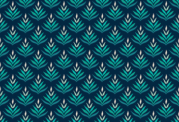 Elegant Damask Floral Vector Seamless Pattern. Decorative Flower Illustration. Abstract Art Deco Background.