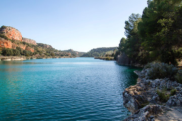 Fototapeta na wymiar 'La Lengua' lagoon in Lagunas de Ruidera Natural Park, Spain