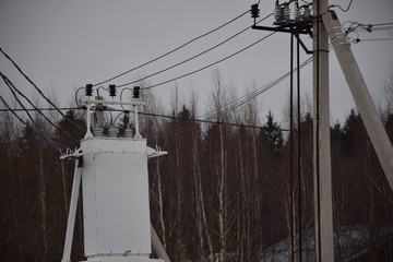 electric pole and wires