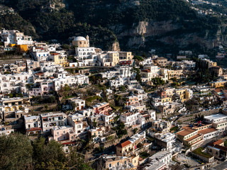 Fototapeta na wymiar landscape of Positano on Amalfi Coast. Beautiful seaside village in southern Italy. Salerno, Campania, Italy