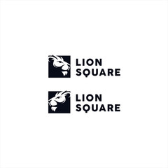 Square Lion Logo design template