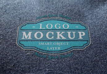 Plastic Logo Mockup on Fabric