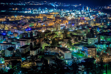 Night cityscape, night lights, streets, buildings, entertainment, colors
