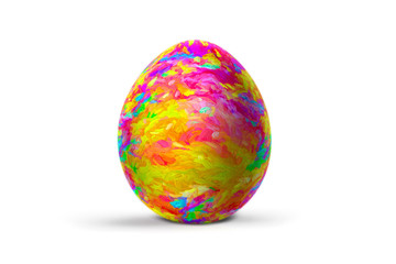 Easter egg isolated on white background. Abstract colorful pattern