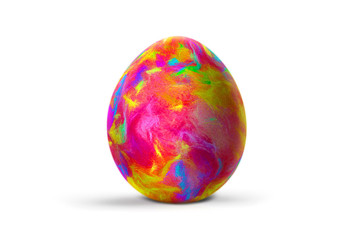 Easter egg isolated on white background. Abstract colorful pattern