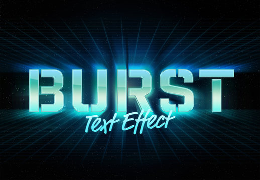 Burst Retro Style Text Effect Mockup