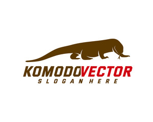 Fototapeta premium Komodo dragon logo design template. Graphic animal illustration.