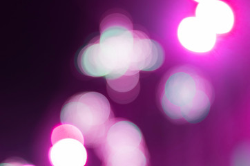Neon defocused lights. Blue and purple futuristic bokeh in a blurry background for cosmic design