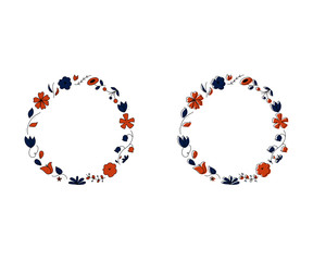 丸いお花のフレーム／装飾／素材／花びら／デザイン