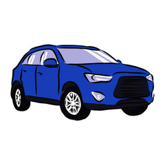 blue car isolated on white background