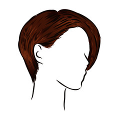 silhouette of woman with short hair, hairstyle 