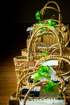 Gift Handicraft Basket Made With Kouna