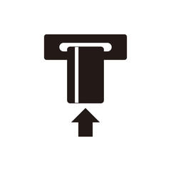 ATM card input vector icon illustration sign