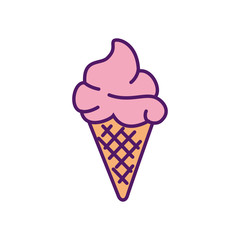 Ice cream design, Sweet dessert food flavor scoop summer dairy and tasty Vector illustration