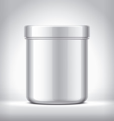 Plastic Jar on background. Glossy surface version. 