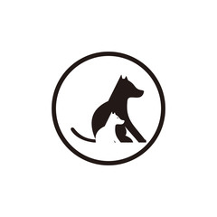 Veterinary clinic with dog logo vector image