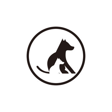 Veterinary clinic with dog logo vector image