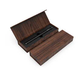 Blank E-cigarette Vaping Pen in hard box for branding, 3d render illustration.