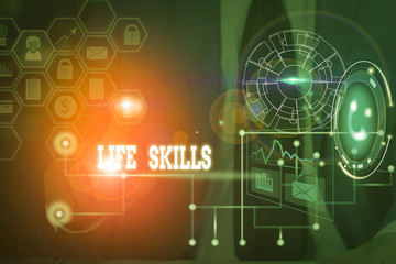 Conceptual hand writing showing Life Skills. Concept meaning skill that is necessary for full...