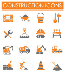 Construction related icons set on background for graphic and web design. Creative illustration concept symbol for web or mobile app