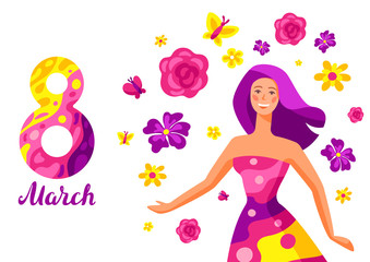 Greeting card for International Womens Day celebration.