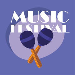 maracas instrument of music festival vector design