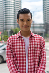 Portrait of Malay Asian Man wearing outdoor