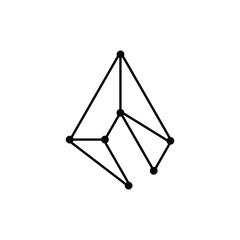 Initial letter A logo template with connected line symbol in flat design monogram illustration