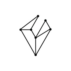 Fototapeta na wymiar Initial letter V logo template with connected symbol in flat design monogram illustration