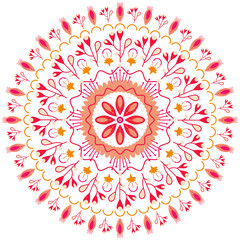 Fototapeta na wymiar Abstract floral indian mandala. folk decorative element for design, print, fabric
