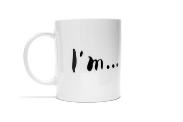White mug with the inscription 