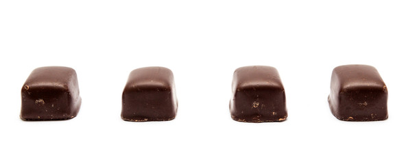 Chocolates isolated on a white background.