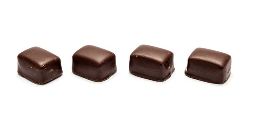 Chocolates isolated on a white background.