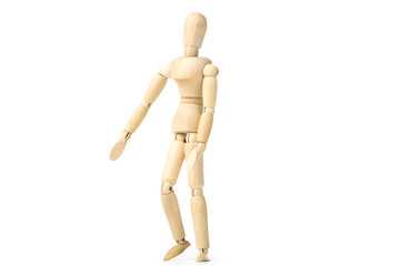 Wooden figure isolated on white background