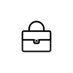 Black handbag flat vector icon isolated on a white background.