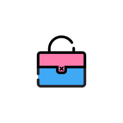 Colorful handbag flat vector icon isolated on a white background.