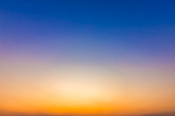 blue bright dramatic sunset sky in countryside or beach colorful cloudscape texture air background.