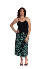 Young woman over isolated white background